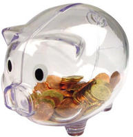 Sparschwein / Farbe: transparent klar