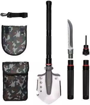 Dönges Klappspaten All-in-One Multifunktional, Camouflage Tasche