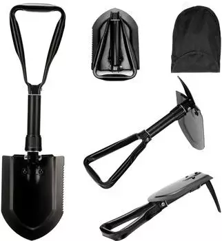LuxusKollektion Klappspaten 58cm, Kohlenstoffstahl, schwarz
