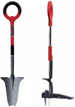 Root Slayer Root Slayer Set Wurzelspaten + Unkrautentferner, 2-tlg., rot (GARDEN1530)