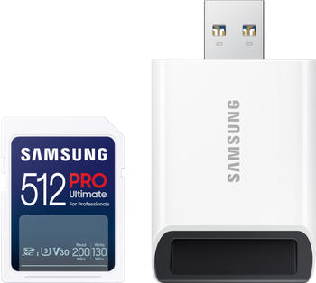 Samsung PRO Ultimate UHS-I V30 200MB/s SDXC 512GB + USB-Adapter