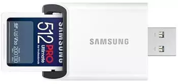 Samsung PRO Ultimate UHS-I V30 200MB/s SDXC 512GB + USB-Adapter – Samsung PRO Ultimate UHS-I V30 200MB/s SDXC 512GB + USB-Adapter: Die perfekte Speicherlösung