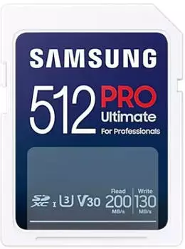 Samsung PRO Ultimate UHS-I V30 200MB/s SDXC 512GB + USB-Adapter – Robust und zuverlässig: Stoßfest, hitzebeständig und mehr