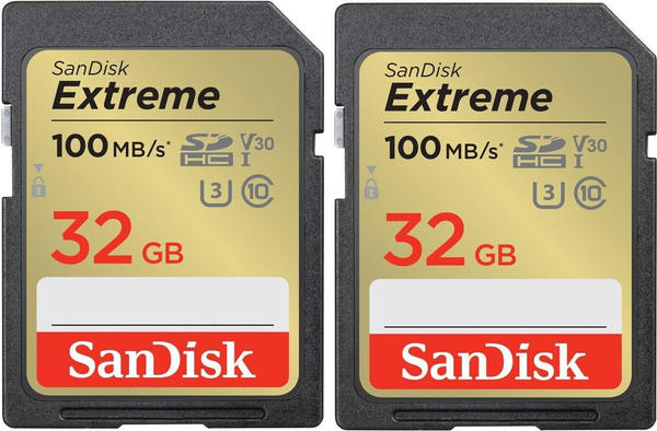 SanDisk Extreme PLUS SDHC 100 MB/s UHS-I U3 Class10 32GB 2-Pack