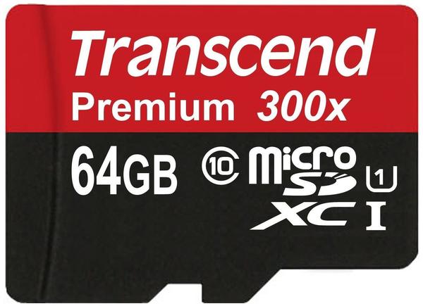 Transcend microSDXC 64GB Class 10 UHS-I + SD-Adapter