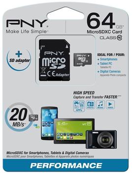 PNY microSD 64 GB (SDU64G10PER-EF)