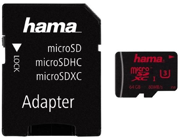 Hama microSDXC UHS-I U3 80MB/s - 64GB