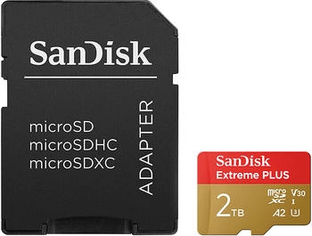 SanDisk Extreme PLUS A2 microSDXC 2TB (SDSQXBD-2T00-GF6CA) – Blitzschnelle Datenübertragung für reibungsloses Arbeiten