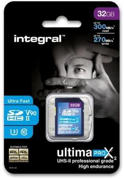 Integral UltimaPro X2 UHS-II V90 300/270MB/s SDHC 32GB