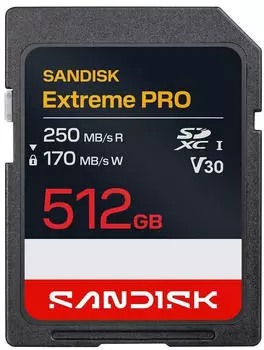 SanDisk Extreme PRO SD UHS-I U3 V30 250 MB/s 512 GB