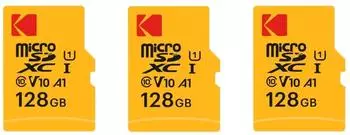 Kodak Micro SDXC Premium Speicherkarte 128GB, 3er-Pack