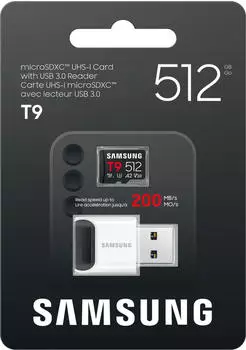 Samsung T9 microSD (200/130MB/s) 512GB mit USB