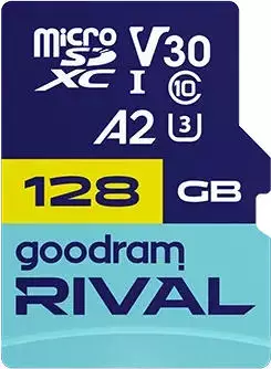 GoodRAM RIVAL+ microSDXC 128GB V30 A2 UHS-I U3 mit Adapter (GGSM2AA-1280R12)