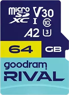 GoodRAM RIVAL microSDXC 64GB V30 A2 UHS-I U3 + Adapter (GGSM2AA-0640R12)