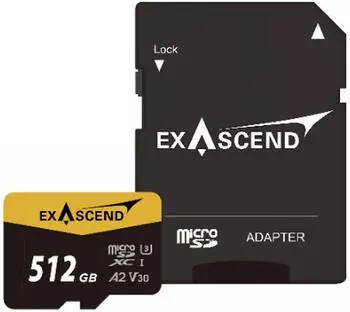 Exascend Catalyst UHS-I V30 MicroSD 512GB mit Adapter