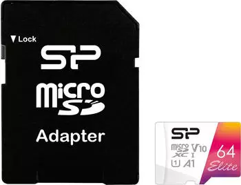 Silicon Power Elite microSDXC 64GB UHS-I Klasse 10 A1 V10 (SP064GBSTXBV1V20)