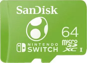 SanDisk microSDXC 64GB Yoshi Edition f&uuml;r Nintendo Switch, UHS-I, U3, V30 (SDSQXAO-064G-GN6Z2)