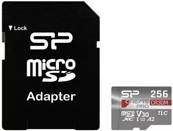 Silicon Power CreatePro CR30M microSD-Karte 256GB UHS-I Klasse 10 (SP256GBSTXLA2V1CSP)