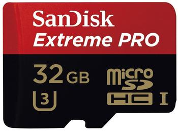 SanDisk microSDHC Extreme Pro 32GB Class 10 UHS-I U3 + SD-Adapter