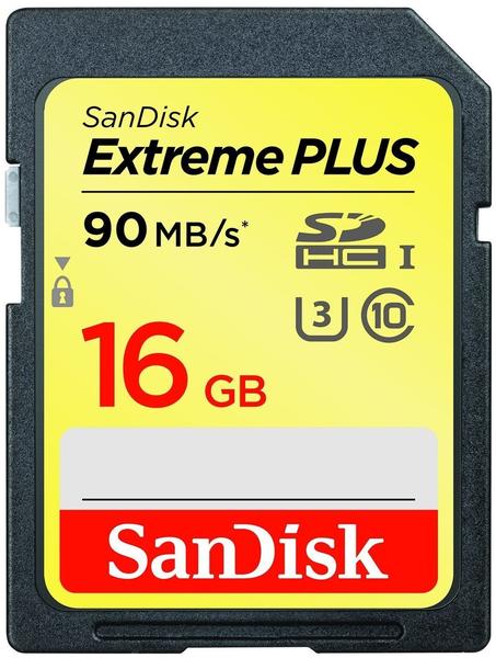 SanDisk SDHC Extreme Plus 16GB Class 10 UHS-I U3