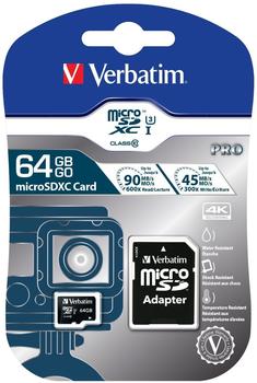 Verbatim Pro microSDXC 64GB UHS-I U3 (47042)