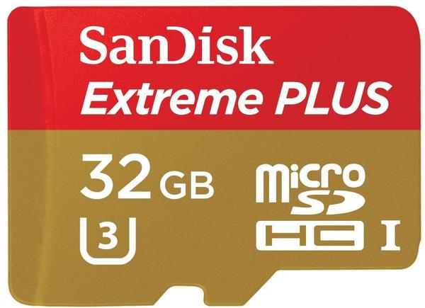SanDisk microSDHC Extreme Plus 32GB Class 10 95MB/s UHS-I U3 + SD-Adapter