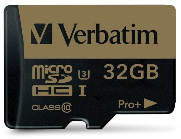 Verbatim microSDHC Pro+ 32GB Class 10 UHS-I U3 + SD-Adapter