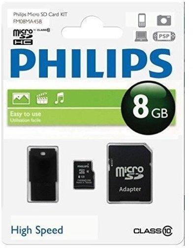 Philips microSDHC Class 10 8GB Kit (FM08MR45B/10)