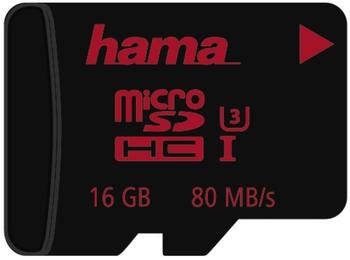 Hama microSDHC UHS-I U3 80MB/s - 16GB ohne Adapter