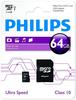 Philips FM64MP45B/00, Philips MicroSDXC Card 64GB Class 10 UHS-I U1 incl. Adapter