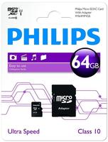 PHILIPS FM64MP45B/00, Philips FM64MP45B/00 microSDXC-Karte 64 GB Class 10 inkl.