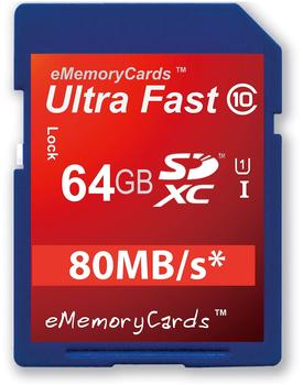 eMemoryCards 64GB Ultra-schnell 80MB/s SD SDHC Speicherkarte für Canon PowerShot SX530 HS Kamera