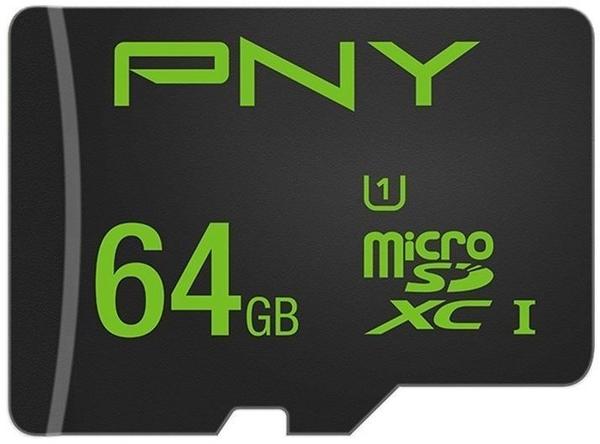 PNY microSDXC High Performance 64GB Class 10 80MB/s UHS-I + SD-Adapter