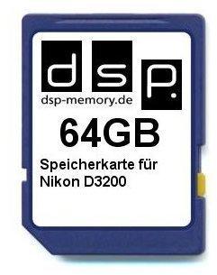 Dsp 64GB Speicherkarte für Nikon D3200