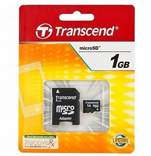 Transcend MicroSD Karte 1GB und SD Adapter