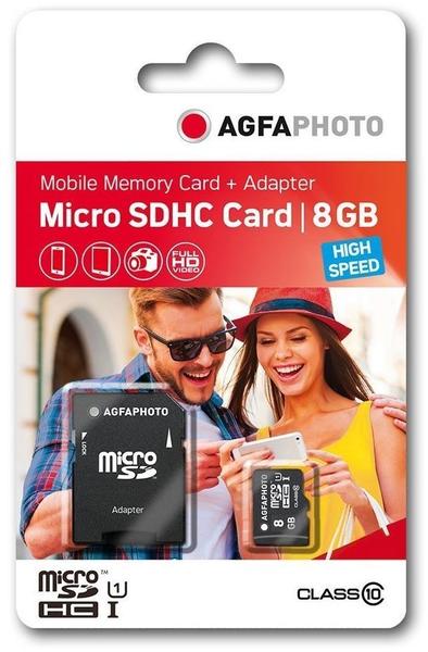 AgfaPhoto microSDHC Mobile High Speed 8GB Class 10 UHS-I + SD-Adapter