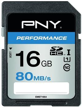 PNY SDHC Performance 16GB Class 10 UHS-I U1 (SD16GPER80-EF)