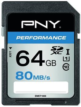 PNY SDXC Performance 64GB Class 10 UHS-I U1 (SD64GPER80-EF)