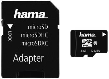 Hama microSDHC 8GB Class 10 + SD-Adapter/Foto