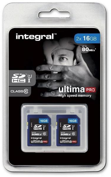 Integral UltimaPro SDHC 80MB Class 10 UHS-I U1 - 16GB Twinpack