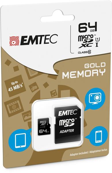 Emtec microSDXC 64GB Class 10 Speedin (ECMSDM64GXC10SP)