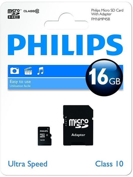 Philips microSDHC Class 10 16GB (FM16MA45B/10)