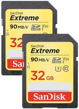 SanDisk Extreme SDHC UHS-I U3 V30 - 32GB TwinPack (SDSDXVE-032G-GNCI2)