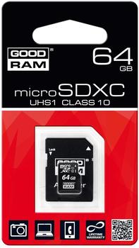 GoodRAM microSDXC Class 10 UHS-I U1 - 64GB (M1AA-0640R11)