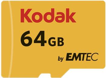 Emtec Kodak - Flash-Speicherkarte (microSDXC-an-SD-Adapter inbegriffen) - 64 GB - UHS