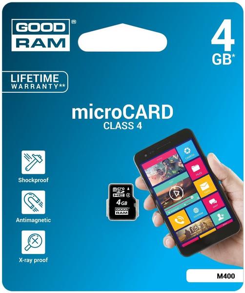 GoodRAM microSDHC Class 4 - 4GB (M400-0040R11)