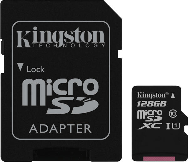 Kingston microSDXC Canvas Select 128 GB Class 10 UHS-I + SD-Adapter