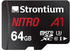 Strontium SRN64GTFU3A1A - MicroSDXC-Speicherkarte 64 GB mit Adapter