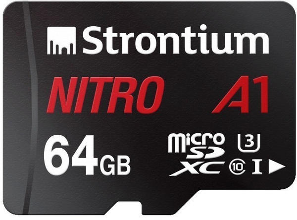 Strontium SRN64GTFU3A1A - MicroSDXC-Speicherkarte 64 GB mit Adapter