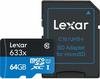 Lexar LMS0633064G-BNNNG, 64GB Lexar High-Performance 633x microSDXC UHS-I Card,...